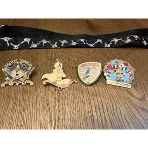 Disney Pirates of the Caribbean Lanyard & 4 Pins